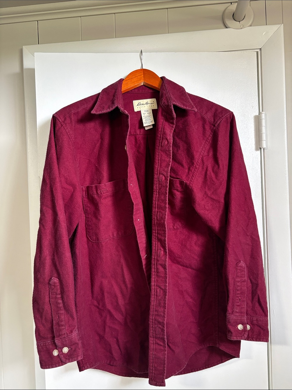 VINTAGE Eddie Bauer Burgundy Button-Down Shirt
